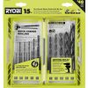 accessoires ch RYOBI 15 pièces. forets à tige hexagonale à oxyde noir 24XXL4784