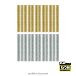 accessoires ch RYOBI 24 pièces. bâtons de colle à paillettes grandeur nature 24XXL4744
