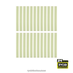 accessoires ch RYOBI 24 pièces. bâtons de colle pleine grandeur qui brillent dans le noir 24XXL4745