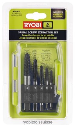 accessoires ch RYOBI 5 pièces. jeu d'extracteurs de vis en spirale 24XXL4808