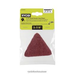 accessoires ch RYOBI 9 pièces. Papier de verre pour ponceuse de détail 2-7/8 24XXL4768