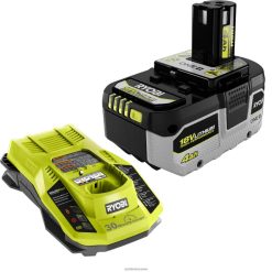 batteries et chargeurs ch RYOBI Kit de démarrage avec batterie et chargeur au lithium haute performance 18v one+ 4ah 24XXL4687