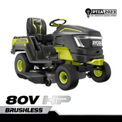 Extérieur ch RYOBI Tracteur de pelouse électrique sans fil, batterie 42, 80v hp, sans balais 24XXL4220