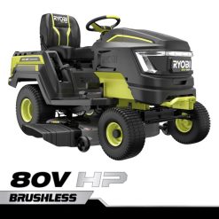 Extérieur ch RYOBI Tracteur de pelouse électrique sans fil, batterie 46, 80v hp, sans balais 24XXL4219