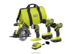 outils électroportatifs ch RYOBI Kit combiné 18 V One+ 4 outils 24XXL419