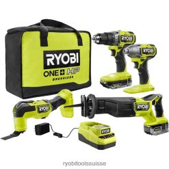 outils électroportatifs ch RYOBI Kit combiné 18 V One+ 4 outils 24XXL4873