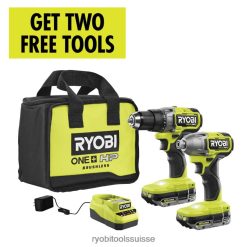 outils électroportatifs ch RYOBI Kit combiné 2 outils sans balais 18 V One+ HP 24XXL4862