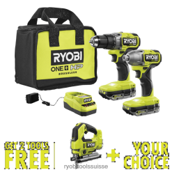 outils électroportatifs ch RYOBI Kit combiné de 2 outils sans balais 18 V One+ HP avec scie sauteuse sans balais 18 V One+ HP gratuite et outil de sélection gratuit de votre choix. 24XXL415